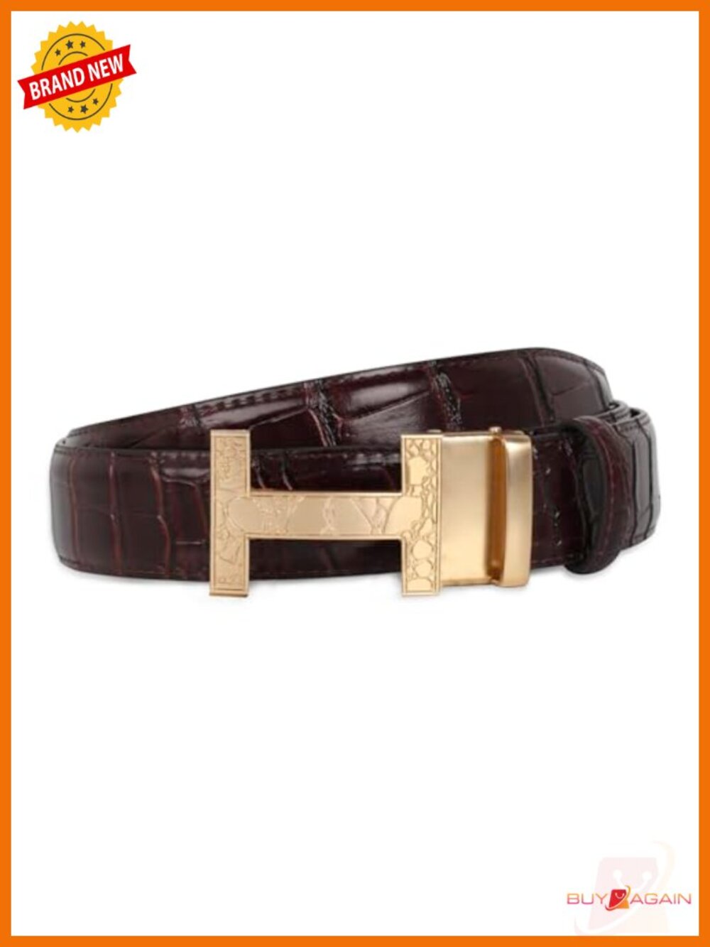Leather Dress Belt Automatic Buckle Adjustable Waistband Business Formal